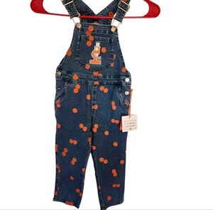 NWT Christian Robinson Jean Overalls Toddlers Girls Sz 3T Blue Denim  Microscope